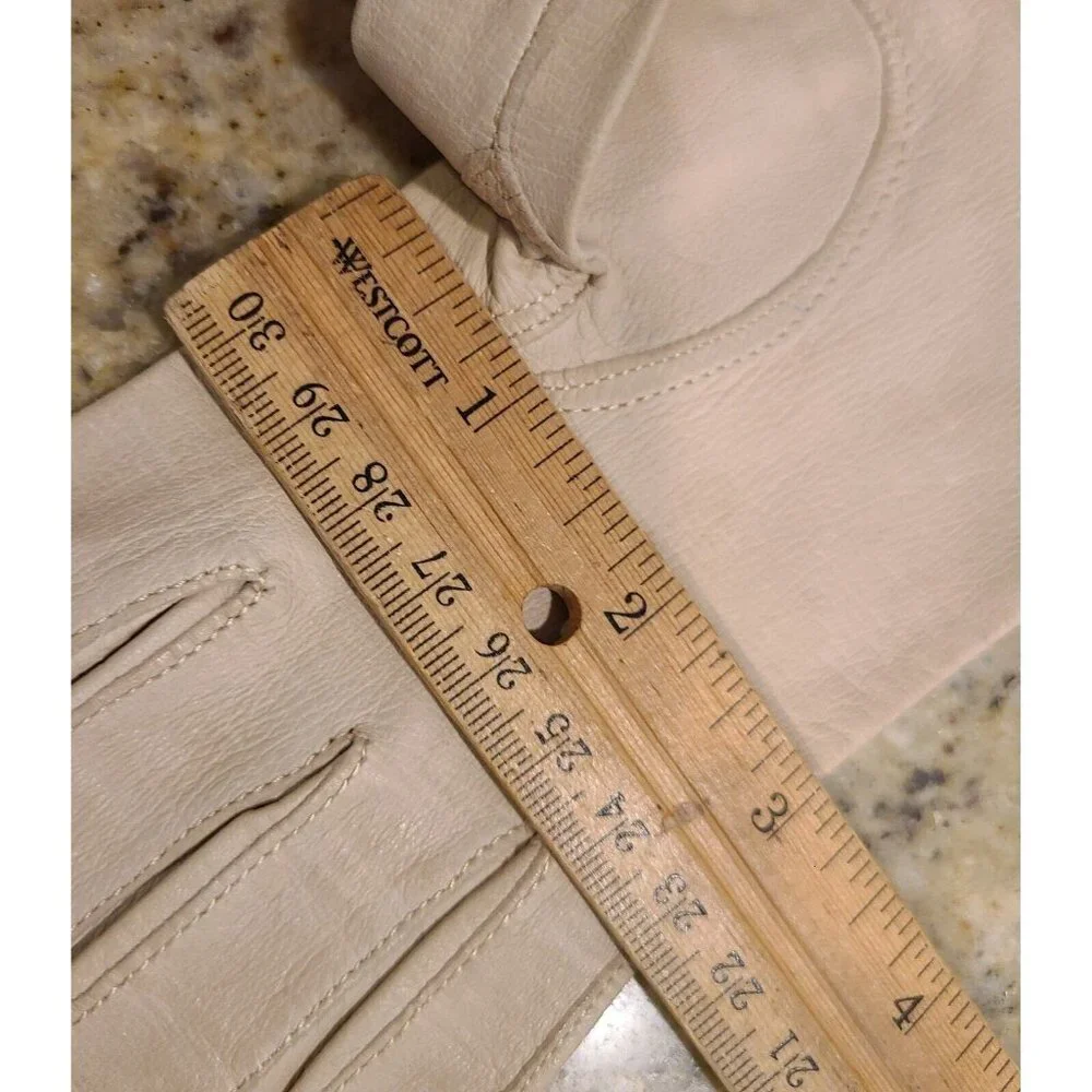 Vintage Size S Beige Kid Leather Formal 14